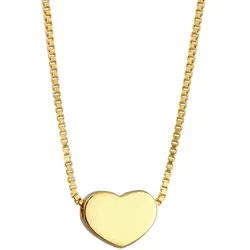 Elli Herz Schlicht Symbol Liebe Venezianer 925 Silber goldfarben Damen 