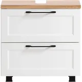 Waschbeckenunterschrank WELLTIME "Lana", weiß (matt weiß), B:60cm H:55cm T:35cm, MDF, Schränke, Waschbeckenunterschrank, Badmöbel, 2 Schubladen, 60 cm breit