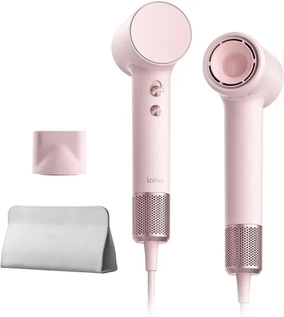Laifen Mini-Haartrockner, Negativ-Ionen-Haartrockner mit bürstenlosem Motor (110.000 U/min), schnelltrocknend, leiser Reisetrockner (Rosa)