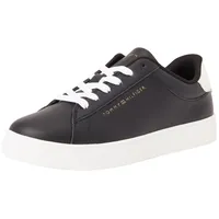 Tommy Hilfiger Damen Essential Court Sneaker FW0FW08320 Sneakers, Black, 39 EU