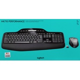 Logitech Tastatur/Maus Set MK710, Wireless, Unifying, schwarz Performance, DE, Optisch, 1000 dpi, Retail