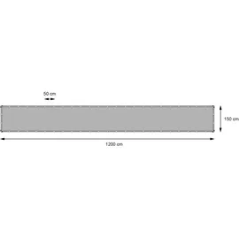 ECD Germany Abdeckplane Gewebeplane mit Ösen 1,5x12m 18m2 260g/m2 aus Polyethylen Schimmelresistent Wasserdicht - Grau