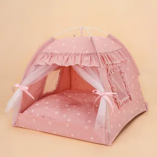 Tragbare Zusammenklappbare Hund Zelt, Katzen Zelt Outdoor katzenzelt Wasserdichtes Hundezelt, Hundebett Kuschelig Haustierbett mit Tiermatratze Weich Tierbett (fense,35 * 35CM 5 Pfund)