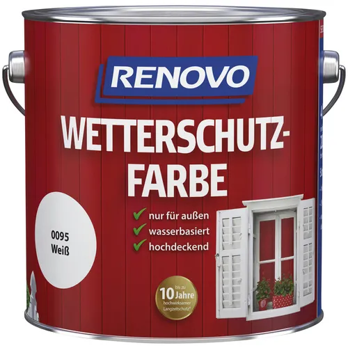 RENOVO Wetterschutzfarbe seidenglänzend, weiss RAL 0095