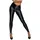 Noir Handmade Frauen Leggings mit durchgehendem Reißverschluss in Wetlook schwarz Damen Hose Skinny 2XL - XXL