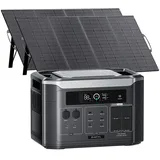 OUKITEL 3200W Solargenerator BP3000E mit 2x200W Solarpanel, 2048Wh LiFePO4 Akku Tragbare Powerstation, 0–80% in 45 Min, App & UPS, 18 Anschlüsse, Portable Power Station für Camping/Wohnmobile/Notstrom