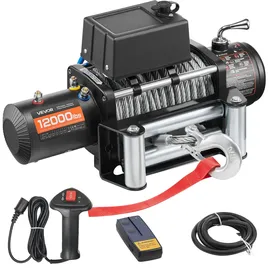 Vevor Seilwinde Kunststoff/Stahl 5400 kg 12 V schwarz