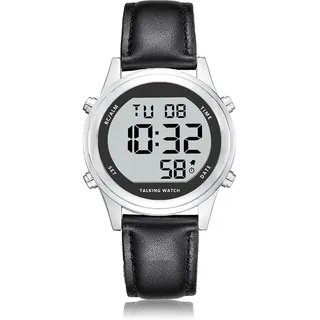 MAUJOY Damen Herren Sprechende Uhr Deutsch Ankündigung,Senioren Armbanduhr Sehbehinderte Uhren Blindenuhr,Große Digitale Funkuhr,Durchdachte Geschenke