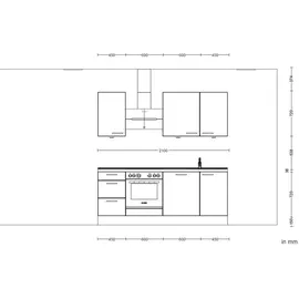Nobilia Küchenzeile Cascada II 210 cm weiß