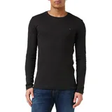 Tommy Jeans Original Ribbed Organic Cotton Langarm-T-Shirt Tommy Black L