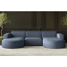 kaiser möbel Ecksofa, Sofa U form, Couch U form MODENA U STUDIO stoff Verita Marineblau - Blau