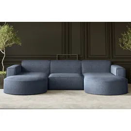 kaiser möbel Ecksofa, Sofa U form, Couch U form MODENA U STUDIO stoff Verita Marineblau - Blau