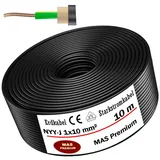 MAS-Premium® Erdkabel Deutscher Marken-Elektrokabel Ring zur Verlegung im Erd- und Außenbereich Standard Starkstromkabel (NYY-J 1x10 mm2, 10m)