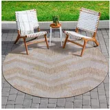 Sanat Teppich Melissa 8004, rund, Höhe: 10 mm, Kurzflor, In -und Outdoor geeignet, Wohnzimmer blau Ø 120 cm x 10 mm