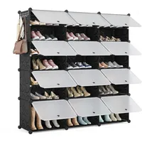 Mondeer Schuhregal, 3x7 Tier Würfel Kunststoff Schuhschrank, Modular Schuhaufbewahrung