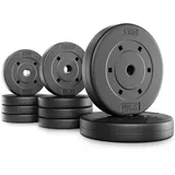 trex sport Hantelscheiben Set 20 kg Kunststoff Gewichte 25 mm schwarz