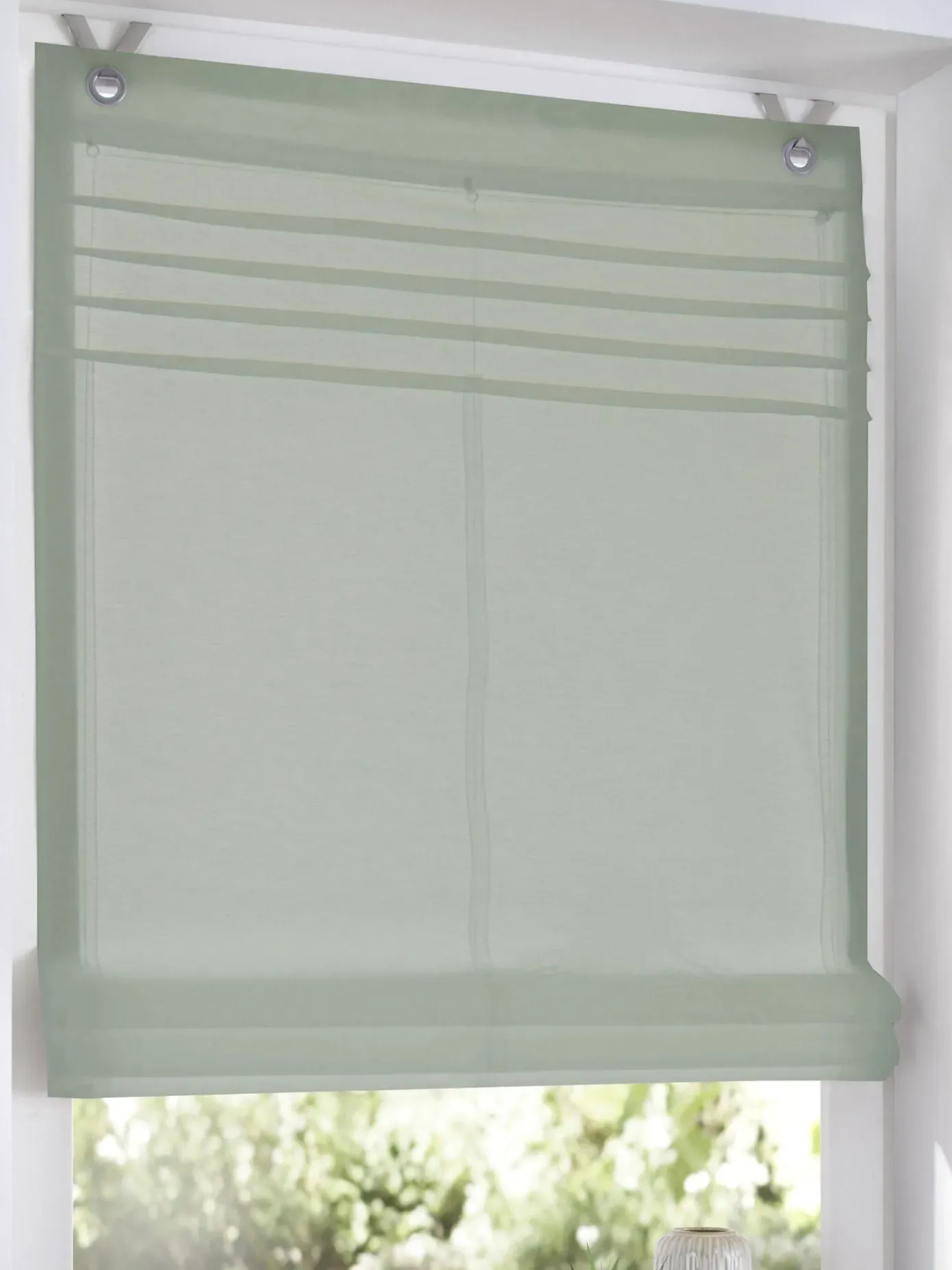Raffrollo HEINE HOME Gr. 1, salbei, B:45cm H:140cm, Raffrollos