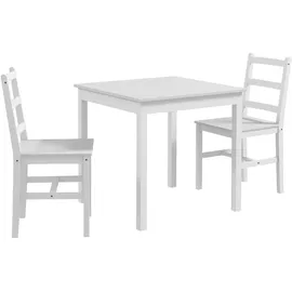 Homcom Essgruppe 3er-Set, Esstisch mit 2 Stühlen, Küchentisch-Set für 2 Personen,