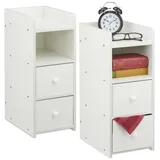 Relaxdays Nachtschrank 2er Pack 2 x 30 x 40 cm Weiß