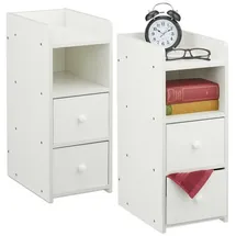 Relaxdays Nachtschrank 2er Pack 2 x 30 x 40 cm Weiß