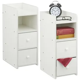 Relaxdays Nachtschrank 2er Pack 2 x 30 x 40 cm Weiß