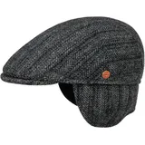 Mayser Sidney Schirmmütze Fischgrat Mit Ohrenklappen Made in EU Herren Herbst Winter grau 56 cm - 56