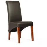 SIX SIX® Lederstuhl Felice Leder Braun Nussbaum Lederstühle Stühle Stuhl