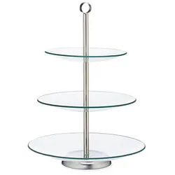 relaxdays Etagere transparent/silber 40,0 cm