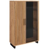 Elfo Elfo-Möbel Highboard MARTHA, Eiche teilmassiv - B 105 cm - mit Soft-Close-Funktion - 2 Türen