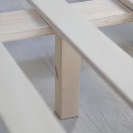 Homestyle4u Holzbett Weiß Holz Kiefer 140x200 cm Schlafzimmer, Betten