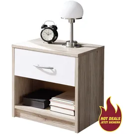 SchlafKONTOR Nachtschrank Pepe 39 x 41 x 28 cm Weiß