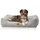 Knuffelwuff Hundebett aus Cord mit Handwebcharakter Olivia XXL 120 x 85cm Hellgrau