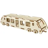 Peter Bausch GmbH & Co. KG PEBARO 850/0L - Holzbausatz Regionalzug Lasercut, 32 Teile, Holzkonstruktion zum Zusammenstecken