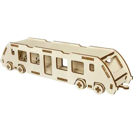 Peter Bausch GmbH & Co. KG PEBARO 850/0L - Holzbausatz Regionalzug Lasercut, 32 Teile, Holzkonstruktion zum Zusammenstecken