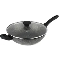 SALTER BW05753S Megastone 28cm Wokpfanne, Antihaftwok mit Deckel, PFOA-frei Wok, pfanne, leichte Reinigun, MetallKochutensilien woks & wokpfannen