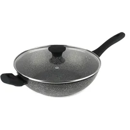 SALTER BW05753S Megastone 28cm Wokpfanne, Antihaftwok mit Deckel, PFOA-frei Wok, pfanne, leichte Reinigun, MetallKochutensilien woks & wokpfannen