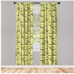 Gardine Vorhang für Wohnzimmer Schlafzimmer Dekor, Abakuhaus, Microfaser, Avocado Reife Avocado Slices braun|grün 150 cm x 245 cm