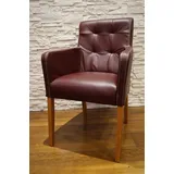 Weinrot Echt Leder Stühle Esszimmerstühle Lederstühle Stuhl mit Armlehnen