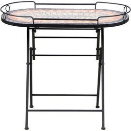 Siena Garden Prato Serviertisch 68 x 41 cm schwarz matt/bunt