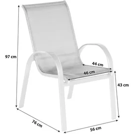 Merxx Amalfi Stapelsessel 56 x 76 x 97 cm diamantbraun 2er Set