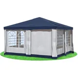 Stabilezelte Gartenpavillon 4x4 m Polyester Deluxe BLAU