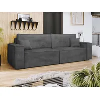 MIRJAN24 Schlafsofa Karl Cord, mit zwei Bettkästen und Schlaffunktion, Rückenlehne in Form beweglicher Kissen grau