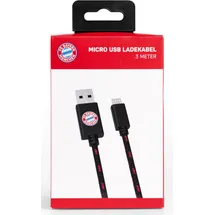 Snakebyte FC Bayern Micro USB Ladekabel Schwarz Rot für PS4 / Xbox One