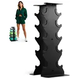 PhysKcal Kleiner Hantelständer, 5-Tier Neopren Hanteln Lagerung Rack, Vertical Dumbbell Tree Stand Gewichte Halter für Home Gym Übung Fitness
