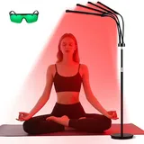 540 LEDs Rotlichtlampe Stehlampe,660 nm Rotlicht und 850nm und 940nm Nahinfrarot lichttherapielampe,3 Modi & 5 Helligkeitsstufen mit Timer,Einstellbar