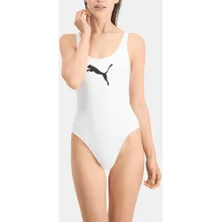 PUMA Swim Damen Badeanzug Schwimmanzug Bademode WEISS XS