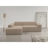 werk2 »Zeus-L modern und zeitlos, Breite 253cm, bequemes Sofa«, Curvy Trend Ecksofa mit urbaner Optik, braun