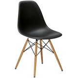 Vitra Stuhl Eames Plastic Side Chair RE 83x46.5x55 cm tiefschwarz mehrfarbig, Gestell: Ahorn, Designer Charles & Ray Eames