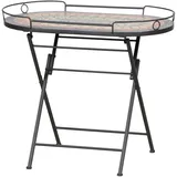 Siena Garden Prato Serviertisch 68 x 41 cm schwarz matt/bunt