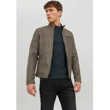 JACK & JONES JJEROCKY in Kunstlederoptik mit Reißverschlusstaschen", Herren, Gr. S bis XL - für Männer - Größe S - grau - S